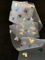 Фатин для рукоделия «Микки» Ширина - 6 см. Цвет - белый. отрез 3 метра