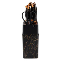 Набор ножей с ножницами с подставкой 5 штук Черный HP27478B