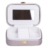 Шкатулка для украшений из эко кожи 15×10×5 см с зеркалом органайзер для ювелирных изделий HP-5-33G