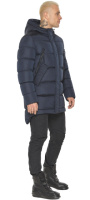 Куртка мужская Braggart зимняя удлиненная с капюшоном - 63234 тёмно-синяя цвет