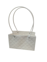 Сумка для цветов квадратная белая