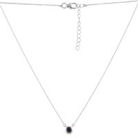 Серебряное колье CatalogSilver с натуральным сапфиром 0.663ct, вес изделия 2,17 гр (2126614) 450500 размер