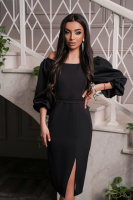 Коктейльна Сукня Відкриті Плечі 23001 Чорна