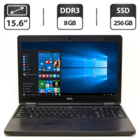 Ноутбук Б-класс Dell Latitude E5550 / 15.6« (1366x768) TN / Intel Core i5-5200U (2 (4) ядра по 2.2 - 2.7 GHz) / 8 GB DDR3 / 256 GB SSD / Intel HD...