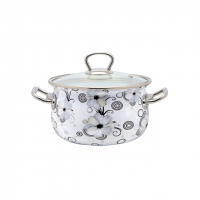 Кастрюля эмалированная 2,1 л «Кружево» 1279