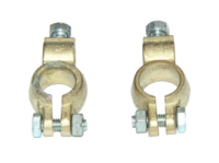 Комплект акумуляторних ремонтних клем + та - (без проводів) латунних під болт з отвором 9 мм.