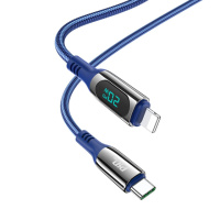 Кабель Hoco S51 с дисплеем Type-C to Lightning PD 1.2m blue