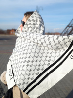 Двосторонній шарф Gucci чорно-білий