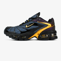 Демісезонні кросівки Nike Air Max шкіра+текстиль  колір чорний/синій/золотистий