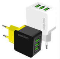 СЗУ 3USB SERTEC ST-1030 18W /3,5A SMART Fashionable CHARGER TYPE-C BLACK