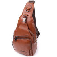 Чоловіча сумка через плече з натуральної шкіри 723049 Рудий