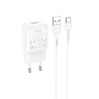 Набір СЗУ 110-240V HOCO C96A+ кабель Type-C, 1xUSB, 2.1A, кабель 1м, White, Blister