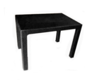 Стіл Лорі пластиковий ротанг 100*70 чорний