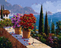 Картина за номерами «Сад з видом на пейзаж» 40х50см