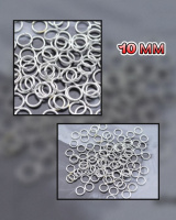 Соединительные колечки. Размер - 10 мм. Цвет -  серебро. Упаковка - 5 грам (приб.27 шт)