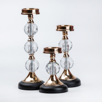 Набір свічників у європейському стилі 43/34/27 см на металевій ніжці