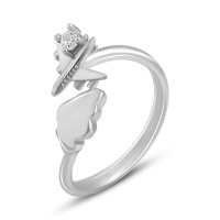 Серебряное кольцо CatalogSilver с фианитами, вес изделия 2,22 гр (2134770) adjustable размер