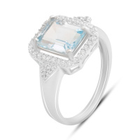 Серебряное кольцо CatalogSilver с натуральным топазом 3.232ct, вес изделия 3,82 гр (2188315) 17.5 размер