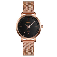 Жіночий годинник Skmei 1528RG Rose Gold з металевим браслетом та мінеральним склом
