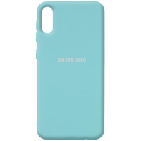 Чохол Silicone Cover Full Protective (AA) Для Samsung Galaxy A02 (Бірюзовий / Ice Blue) - купити в SmartEra.ua