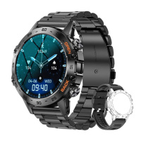Розумний годинник Modfit K52 Black з металевим ремінцем, вологозахистом IP67 та потужним акумулятором 400 mAh