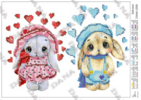 Схема для вишивання бісером Зайчики