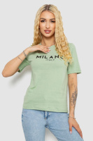Футболка жіноча з принтом, колір оливковий, 241R134
