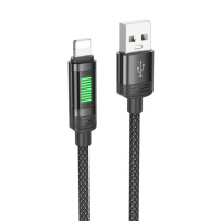 Кабель Hoco U126 с индикатором USB to Lightning 1.2m black
