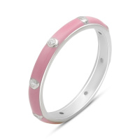 Серебряное кольцо CatalogSilver с емаллю, фианитами, вес изделия 1,91 гр (60002257) 18 размер