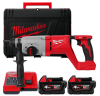 Перфоратор акумуляторний безщітковий SDS-PLUS MILWAUKEE, M18 BLHACD26-402X, 2,6Дж (зарядний пристрій М12-18 С, 2 акумулятори М18