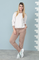 Демісезонний костюм в смужку «Delight» оптом | Батал Капучіно, 50-52
