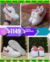 Nike AIR Force 1 LV 8 AF1 ' 82 LOW низькі білі з червоним