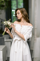 Коктейльна Сукня Коттон Асиметрія 20149 Біла