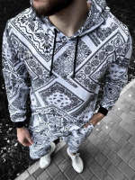 Чоловічий стильний костюм двійка з абстрактним принтом