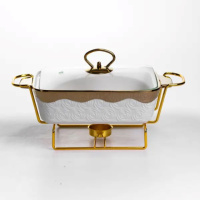 Мармітниця порцелянова 1 л на підставці з підігрівом 31х16х11 см HNG-112-11