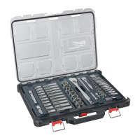 Набір головок торцевих хромованих 1/2''+ 1/4'' PACKOUT MILWAUKEE з тріскачкою (63шт) (арт.4932493804,арт. 4932493477) пластикови