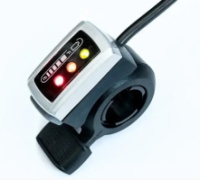 Курок газа 36В для электровелосипеда с индикацией заряда аккумулятора и фиксируемой кнопкой