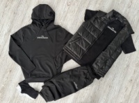 Комплект 5 в 1 Айм Юкр. чорний худі + чорні штані + чорна жилетка + чорна футболка + 2 пари шкарпеток (чорні та білі)