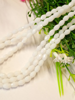 Хрусталь/ Овал/ 4×6мм/ 20 шт / белый матовый