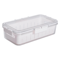 Контейнер для еды герметичный 31х16х7.5 см судок для еды пластиковый со съемной подставкой 2 л Белый HP-27-12