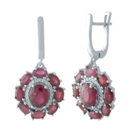 Серебряные серьги CatalogSilver с натуральным рубином 8.932ct (2009955)