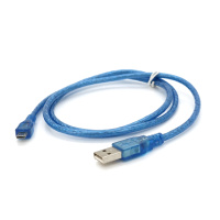 Кабель USB 2.0 (AM / Місго 5 pin) 1м, прозорий синій, Пакет, Q250