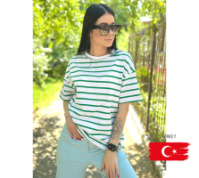 Подовжена футболка в смужку «Modis» оптом від виробника | Норма і батал