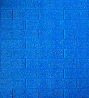 Самоклеющаяся декоративная 3D панель под синий ровный кирпич 700x770x5 мм