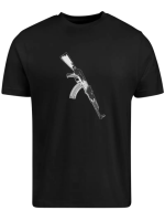 Чорна чоловіча футболка з ДТФ (короткий рукав)