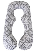 Подушка для вагітних і годування Universal 8-образна, Холлофайбер, Геометрія на білому