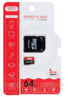 Картка пам'яті MicroSDHC 64 gb Class 10 XO + SD-адаптер
