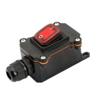 Выключатель наружного монтажа, красная кнопка с подсветкой, IP65, AC:110-250V, 20A, Black