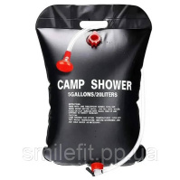 Походный туристический душ 20л 50°C CAMP SHOWER 41x60 см, кемпинговый душ с шнуром и крюком для подверса