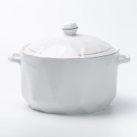 Супниця керамічна 2,2 л в скандинавському стилі, білий